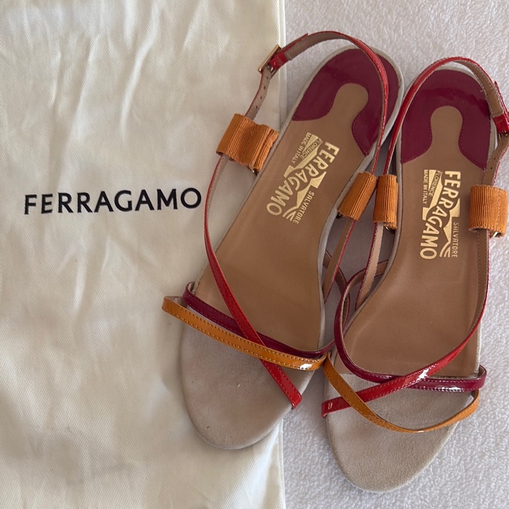 Salvatore Ferragamo Women's Multicolor Strappy Sandals 6.5 C
